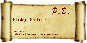 Pisky Dominik névjegykártya